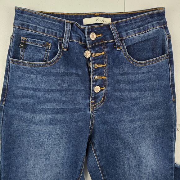 Kancan button fly jeans slim skinny ankle 7/27 denim womens blue 5143 - Picture 2 of 12